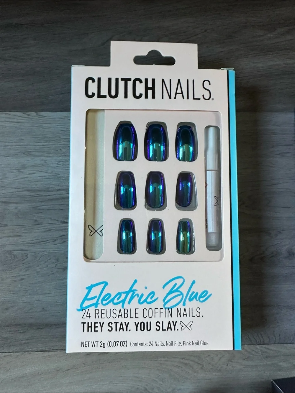 Press-On Nails - Candy Apple Red, Electric Blue, Neutral & Silver Styles